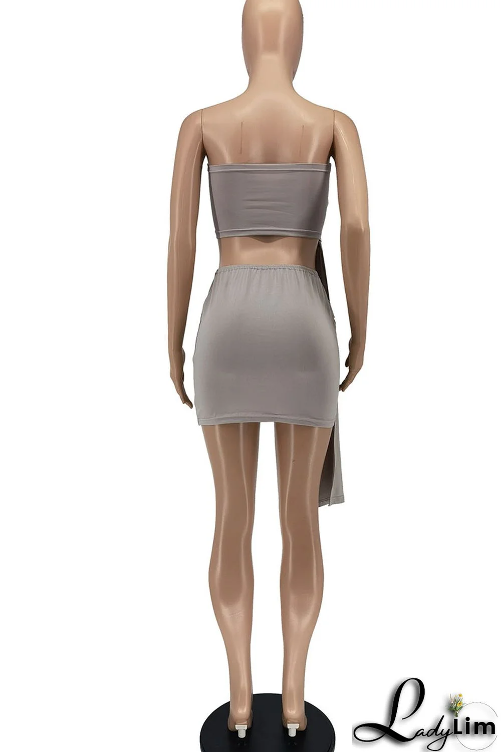 Red Sexy Solid Patchwork Knotted Strapless Sleeveless Two Pieces