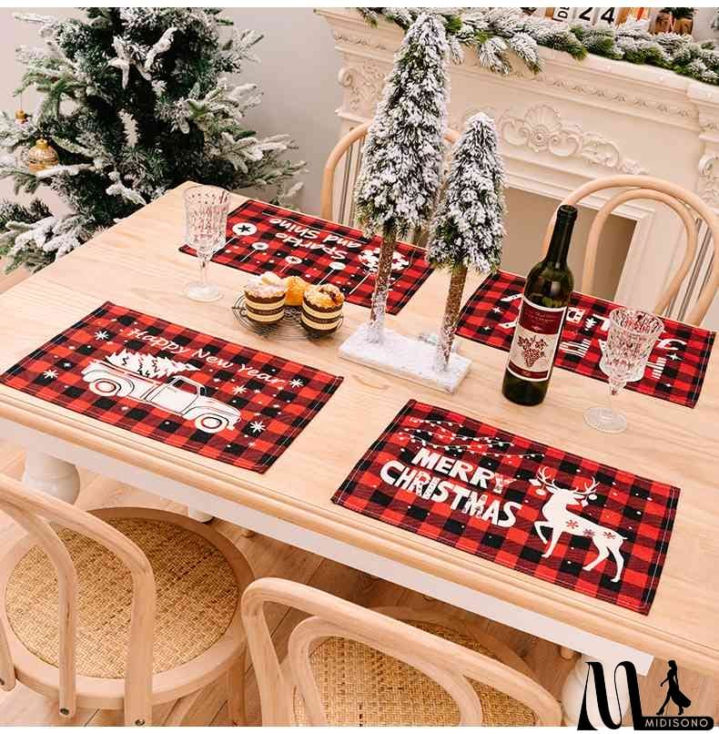 MidiSono - Assorted 2-Piece Plaid Placemats
