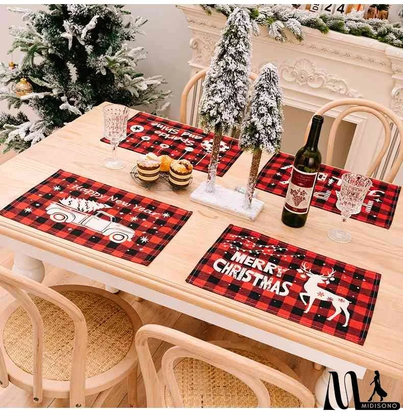 MidiSono - Assorted 2-Piece Plaid Placemats