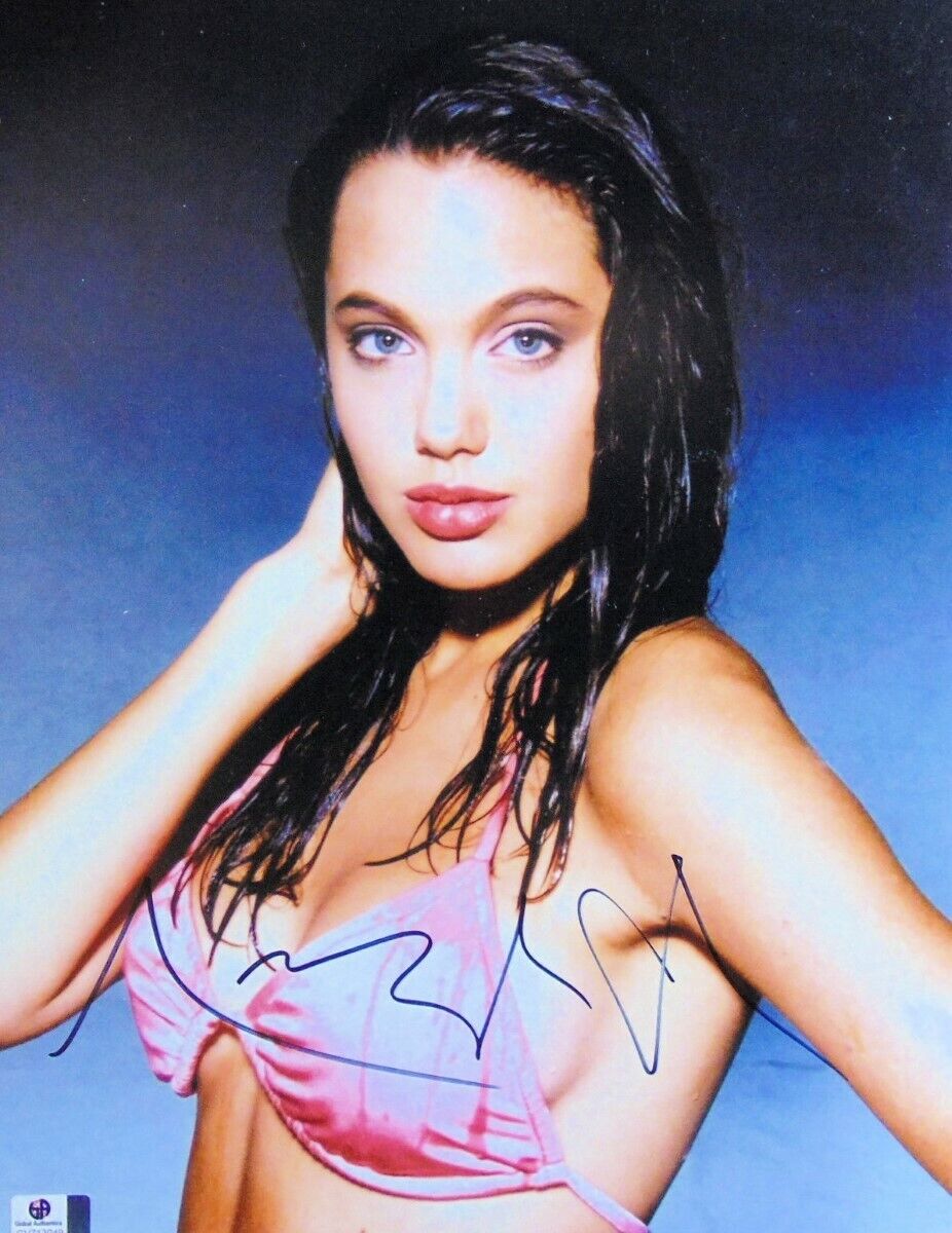 Angelina Jolie Signed Autographed 11X14 Photo Poster painting Sexy Pink Bikini GV713049