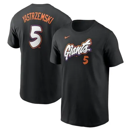 Men's San Francisco Giants Mike Yastrzemski  Anthracite 2025 City Connect Fuse Name & Number T-Shirt