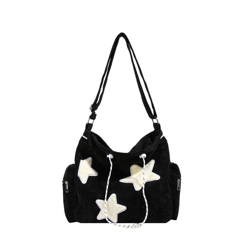 New Cute Five-pointed Star Bag Women’s Large Capacity Student Class Shoulder Bag Casual Sweet Crossbody Bag