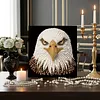 Peinture en perle DIY d&rsquo;aigle avec cadre en bois 30x30 cm art en toile de perles