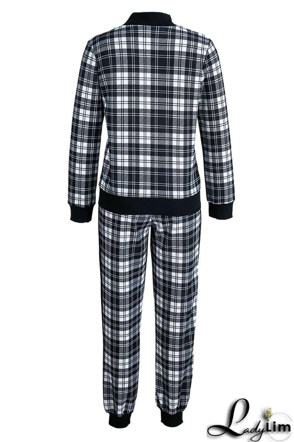 Pink Fashion Casual Print Patchwork Long Sleeve Two Pieces