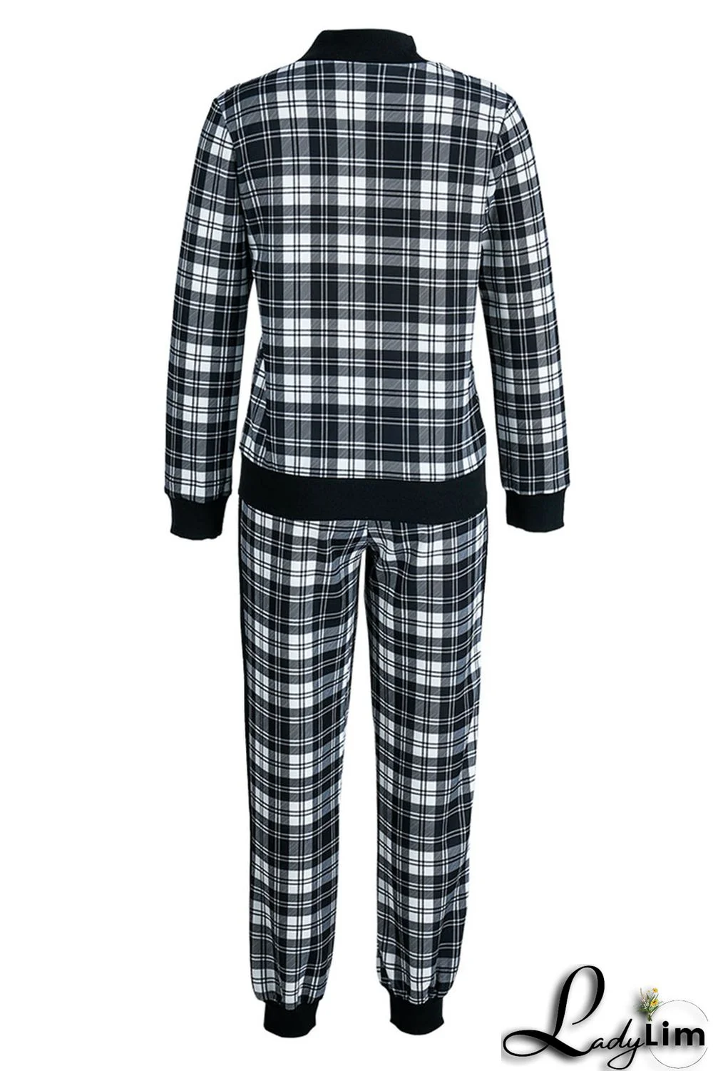 Pink Fashion Casual Print Patchwork Long Sleeve Two Pieces