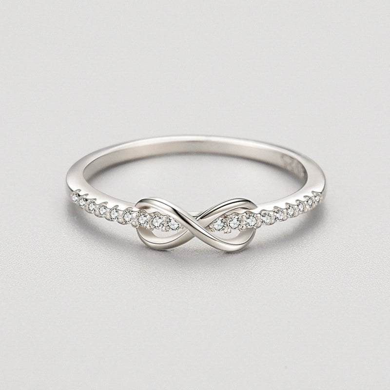 925 Sterling Silver Zircon Infinity Rings