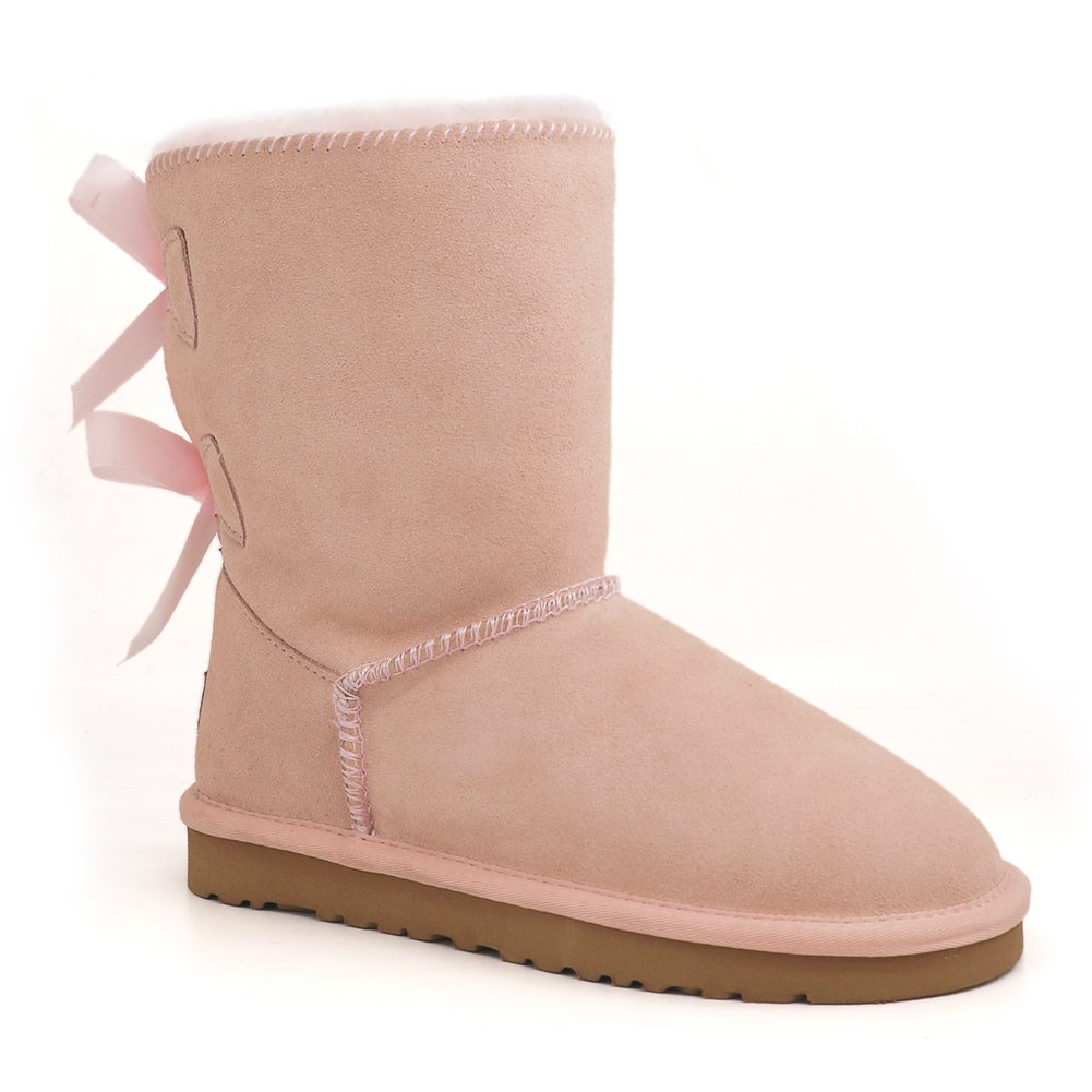 Women's Snow Boots for Winter Mid-Calf high Back Bows-MERUMOTE