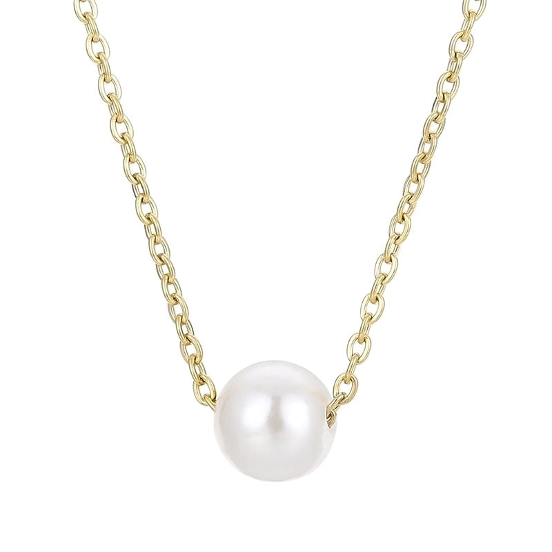 Stainless Steel Titanium Steel 18K Gold Plated Minimalist Plating Round Pendant Necklace