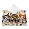 (24cm)Diamond Art Tissue Box Cover DIY PU Desktop Organizer Large(Cat)