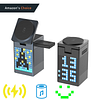New 6-in-1 Multifunctional Pixel Animation Wireless Charger with Alarm Clock Speaker Mobile Phone Wireless Charging Stand