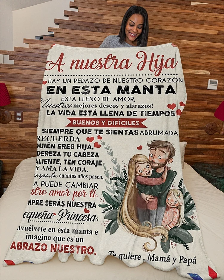 A nuestra hija-Manta personalizada cómoda y de buena calidad el mejor regalo para tu hija