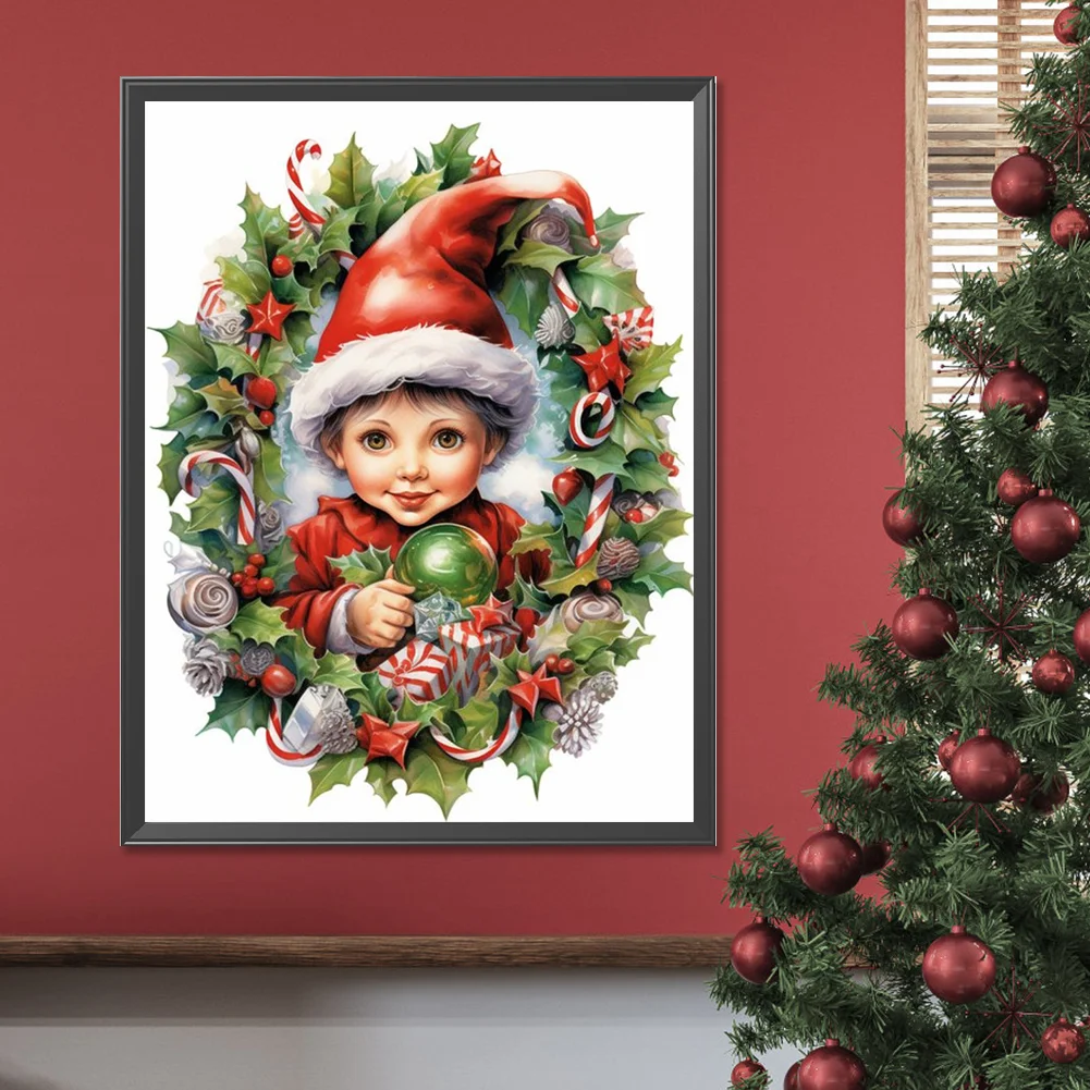Diamond Painting - Full Round Drill - Xmas Child(Canvas|30*40cm)