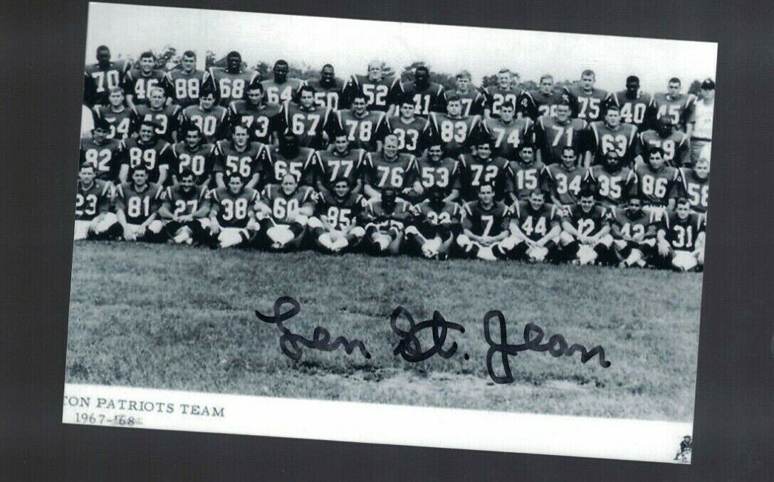 Len St. Jean New England Patriots Signed 4x6 Team Photo Poster painting W/Our COA