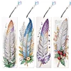 4Pcs Special Shape Feathers Diamond Painting Bookmark Making Kit for Book Lovers