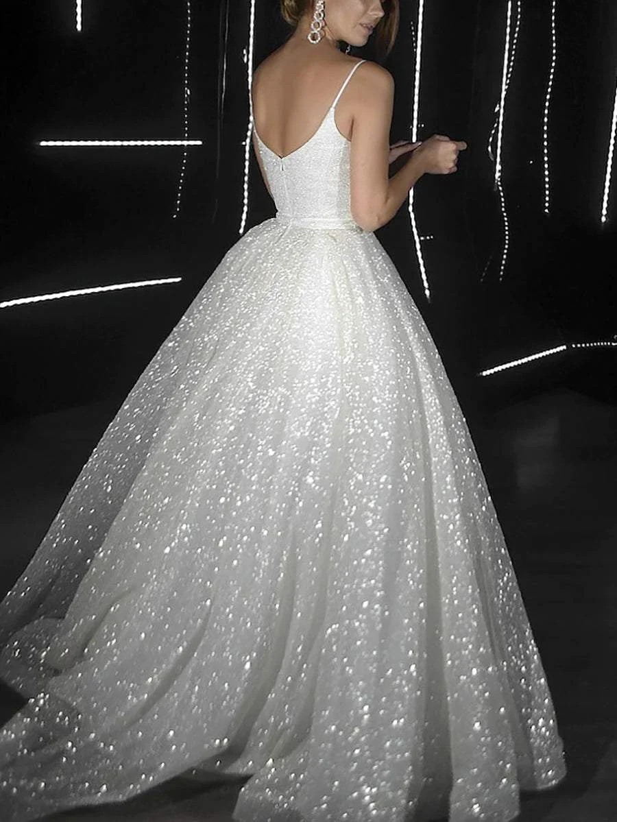 Deep v neckline Open back dress