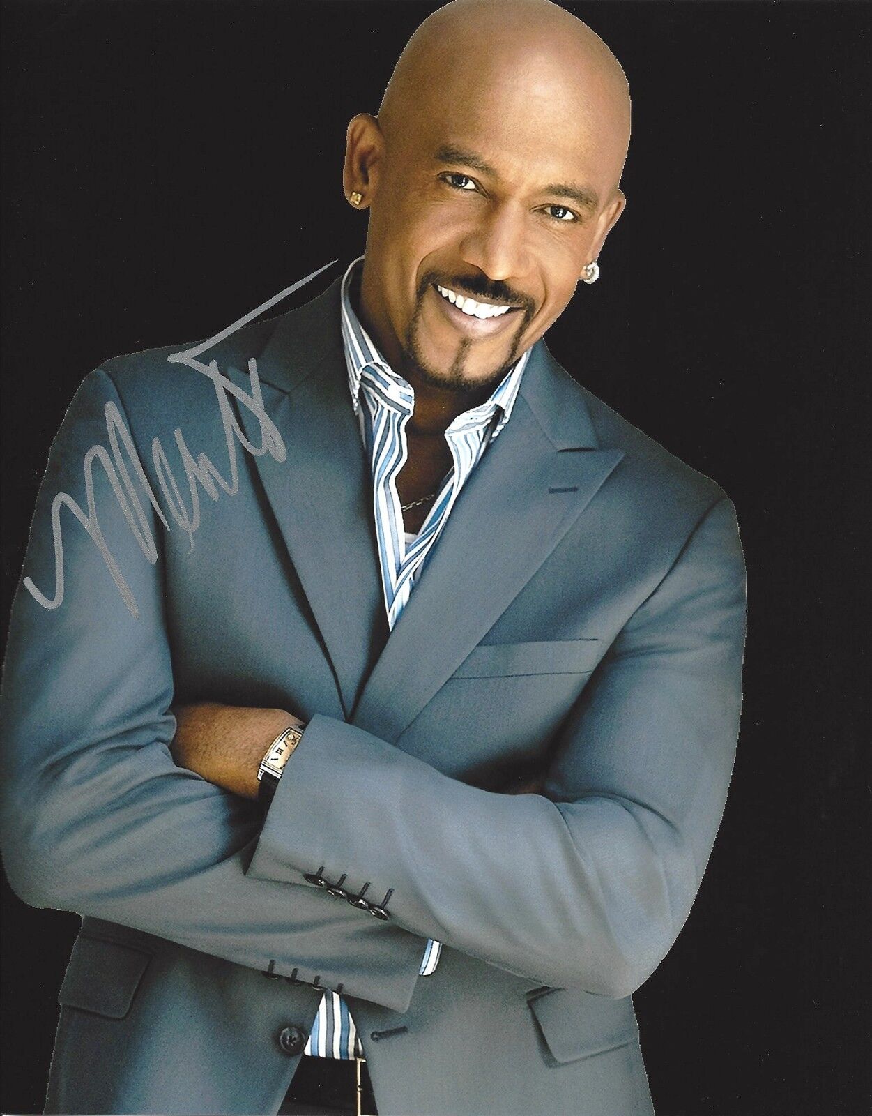 TALK SHOW HOST MONTEL WILLIAMS HAND SIGNED 8X10 INCH Photo Poster painting W/COA A