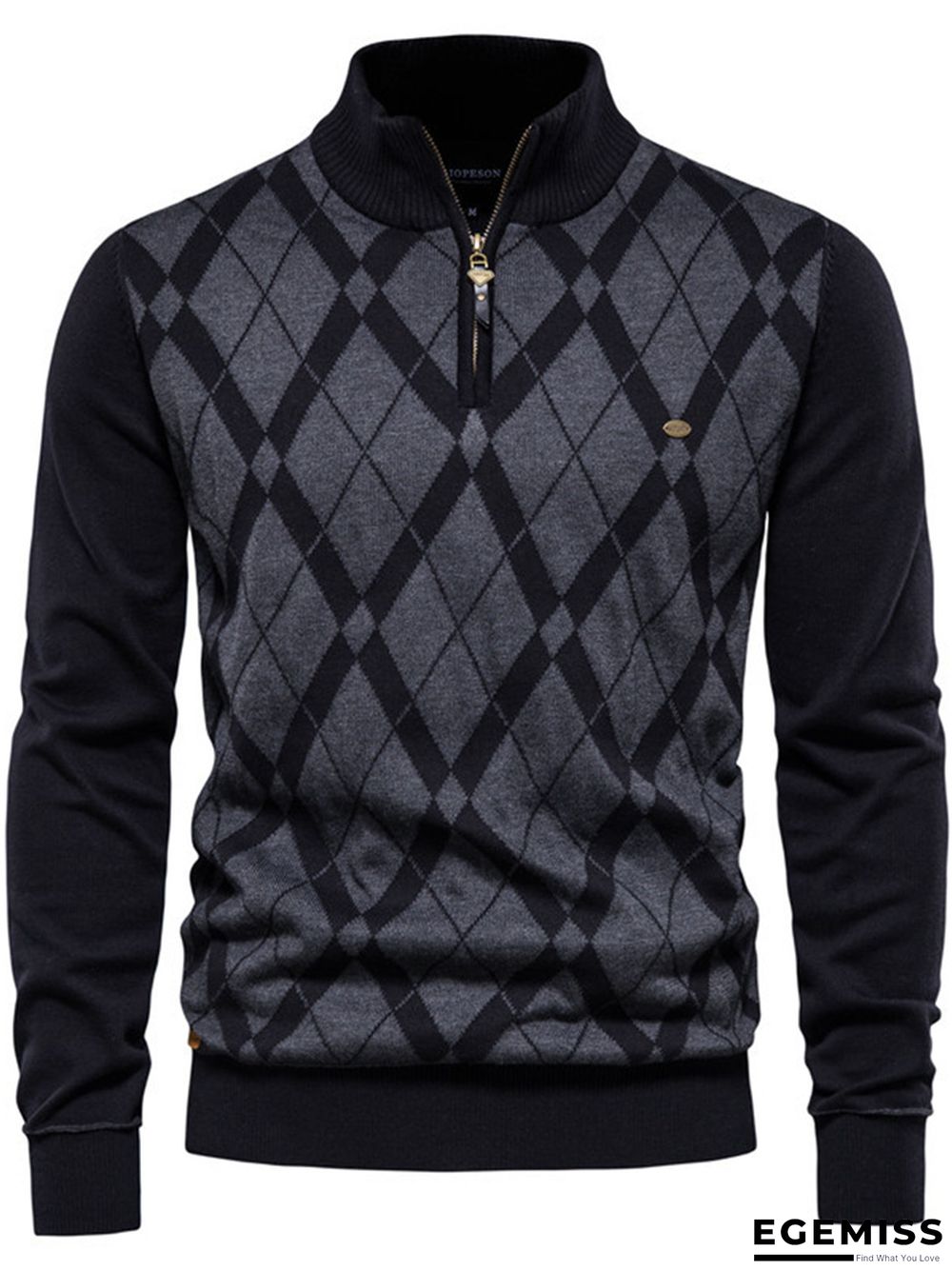 Casual Fashion Half Zipper Long Sleeve Sweater | EGEMISS