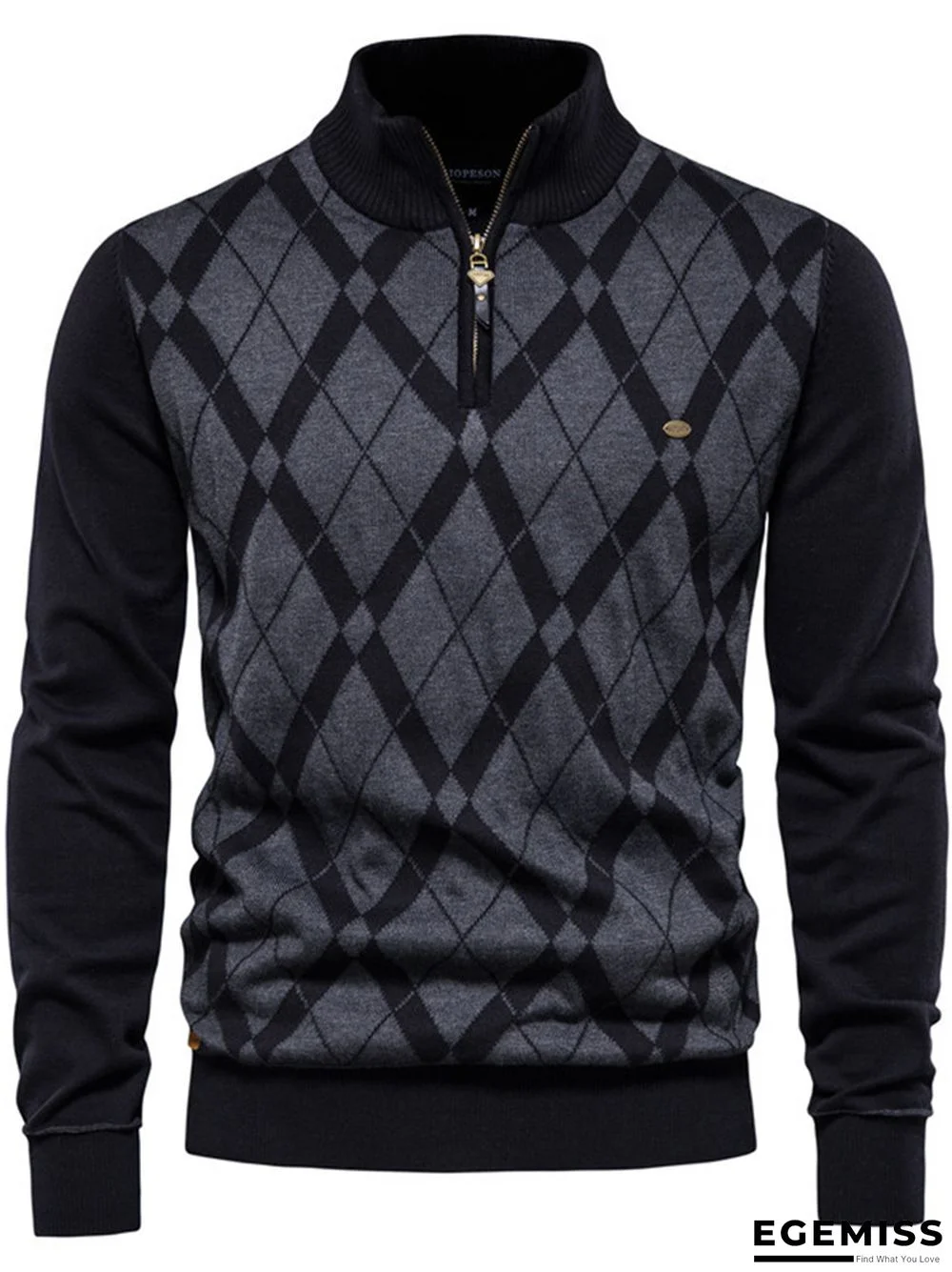 Casual Fashion Half Zipper Long Sleeve Sweater | EGEMISS