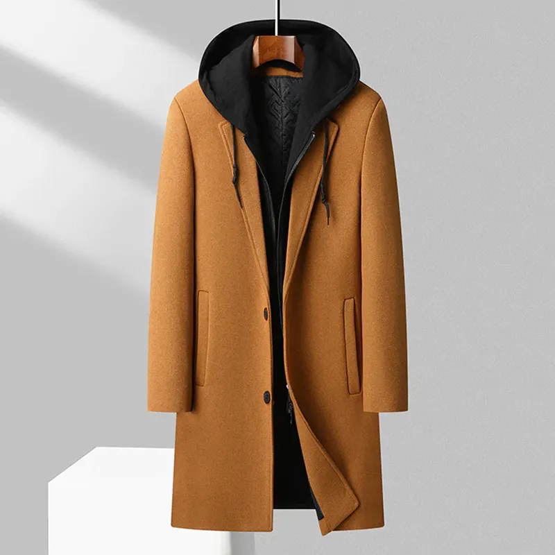 Men's Merino Wool Overcoat &ndash; Detachable Hood Winter Coat &ndash; view 2