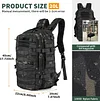 20L Taktischer Rucksack Milit&auml;r Daypack Wasserabweisend MOLLE Klein Reiserucksack Bundeswehr Sportrucksack Radrucksack f&uuml;r Herren Damen Fitness Radfahren Outdoor, Schwarz/Braun/Camo