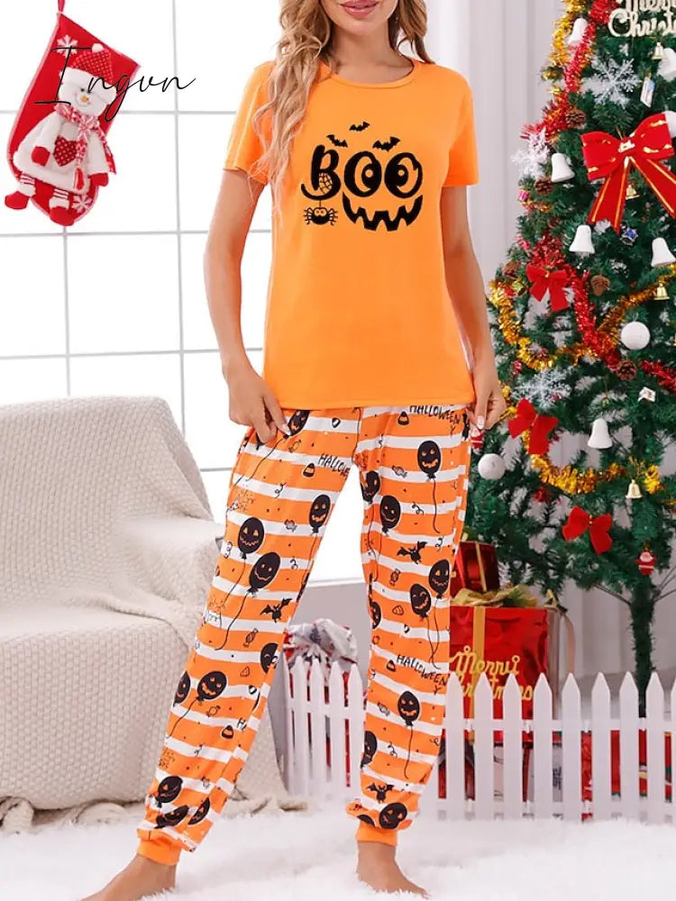 Ingvn - Women’s Pajamas Sets Animal Letter Simple Casual Comfort Home Christmas Halloween