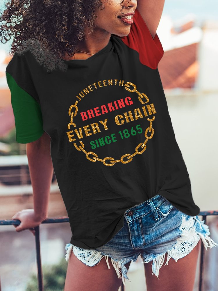 Breaking Every Chain Since 1865 V Neck T Shirt