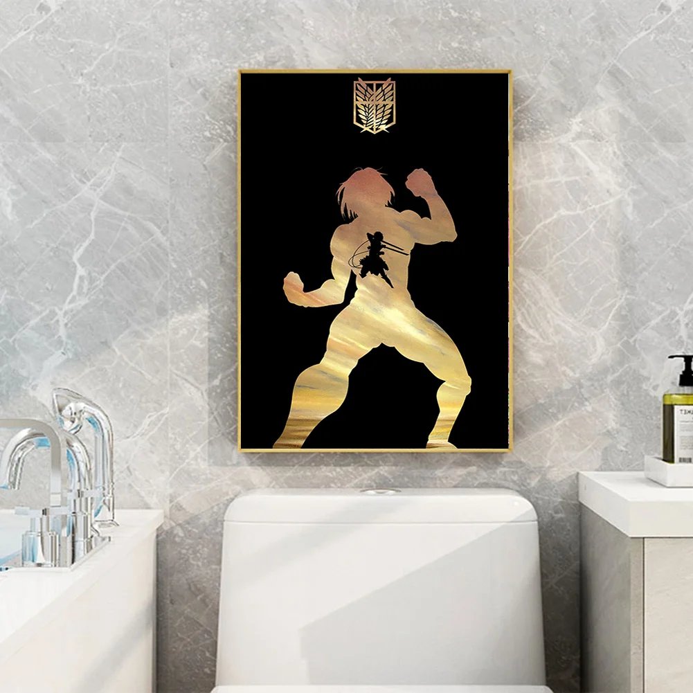 Full Round Diamond Painting 35*50cm - Attack On Titan - Silhouette