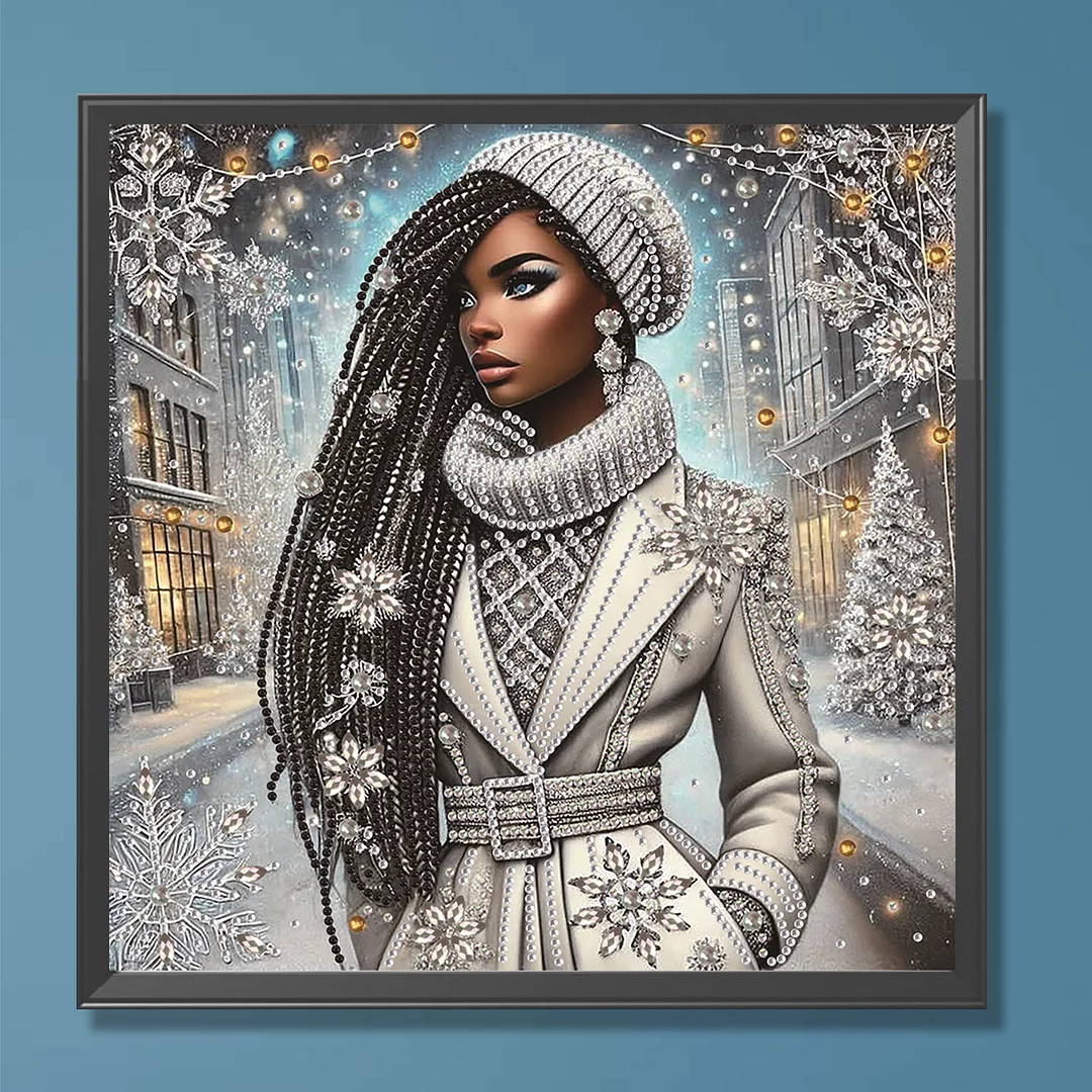 Diamond Painting - Partial Special Shaped Drill - Winter Black Beauty(Canvas|30x30cm)