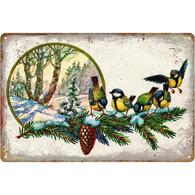 【20*30cm/30*40cm】Christmas Bird - Vintage Tin Signs/Wooden Signs