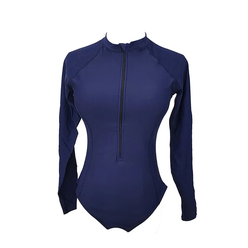 Wongn Wongn New Surf Suit Long Sleeve Anti-Diving Suit Print Flat Horn Split Body Conservative Swimsuit Woman