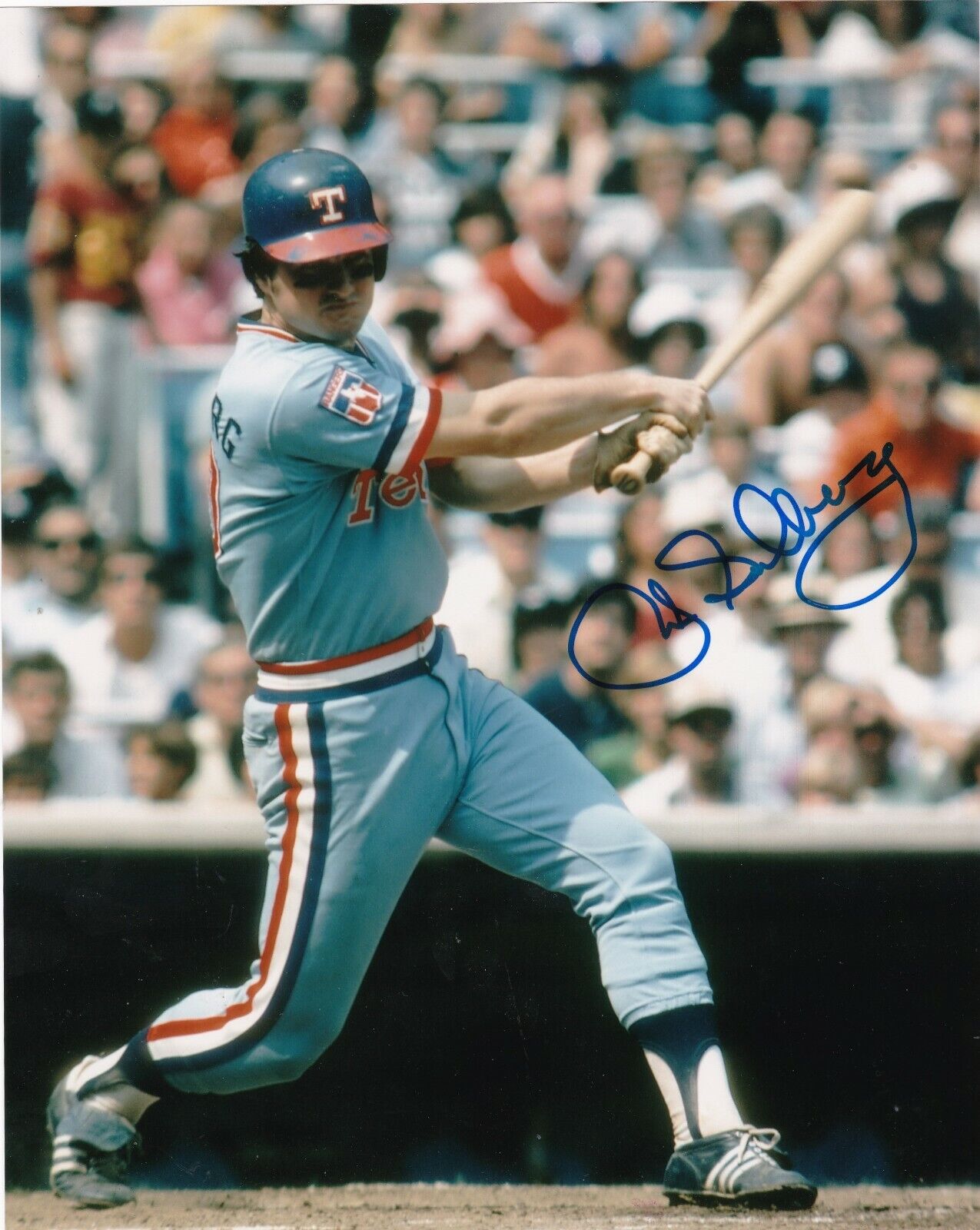 JIM SUNDBERG TEXAS RANGERS ACTION SIGNED 8x10