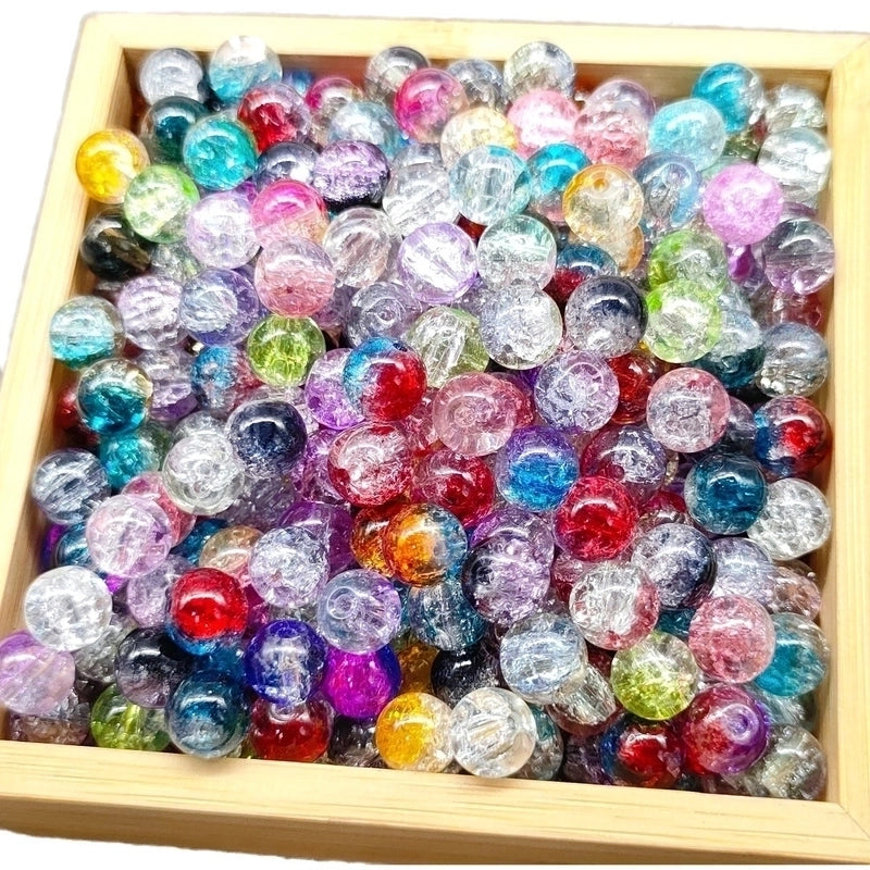 50 PCS/Package Diameter 10mm Diameter 8mm Glass Crackle Glass Beads Round Jewelry Accessories
