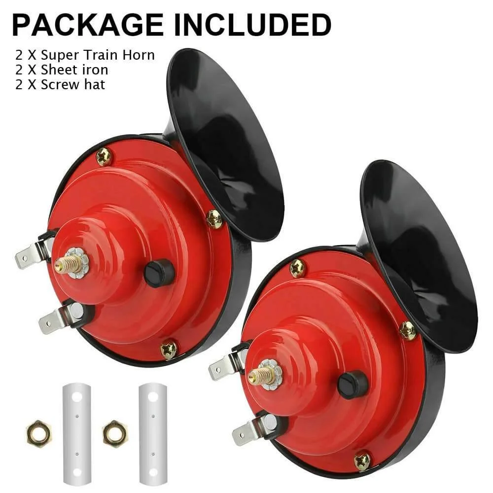 1 Pair 300DB Super Loud Train Horn for Truck Train Boat Car Air Electric Snail Single Horn、、sdecorshop