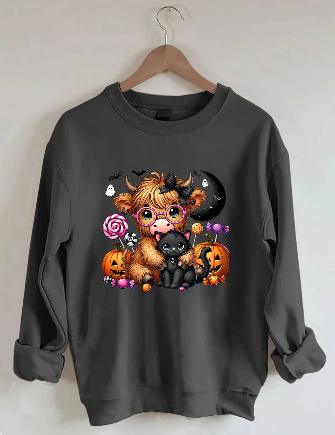 Halloween Cute Highland Cow Sweatshirt
