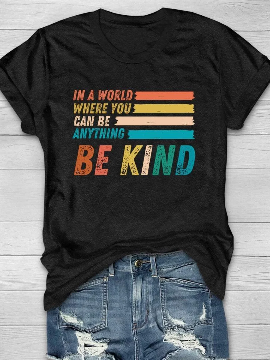 Be Kind Print Short Sleeve T-shirt