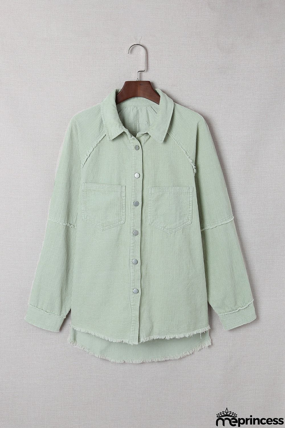 Frayed Boyfriend Corduroy Shacket