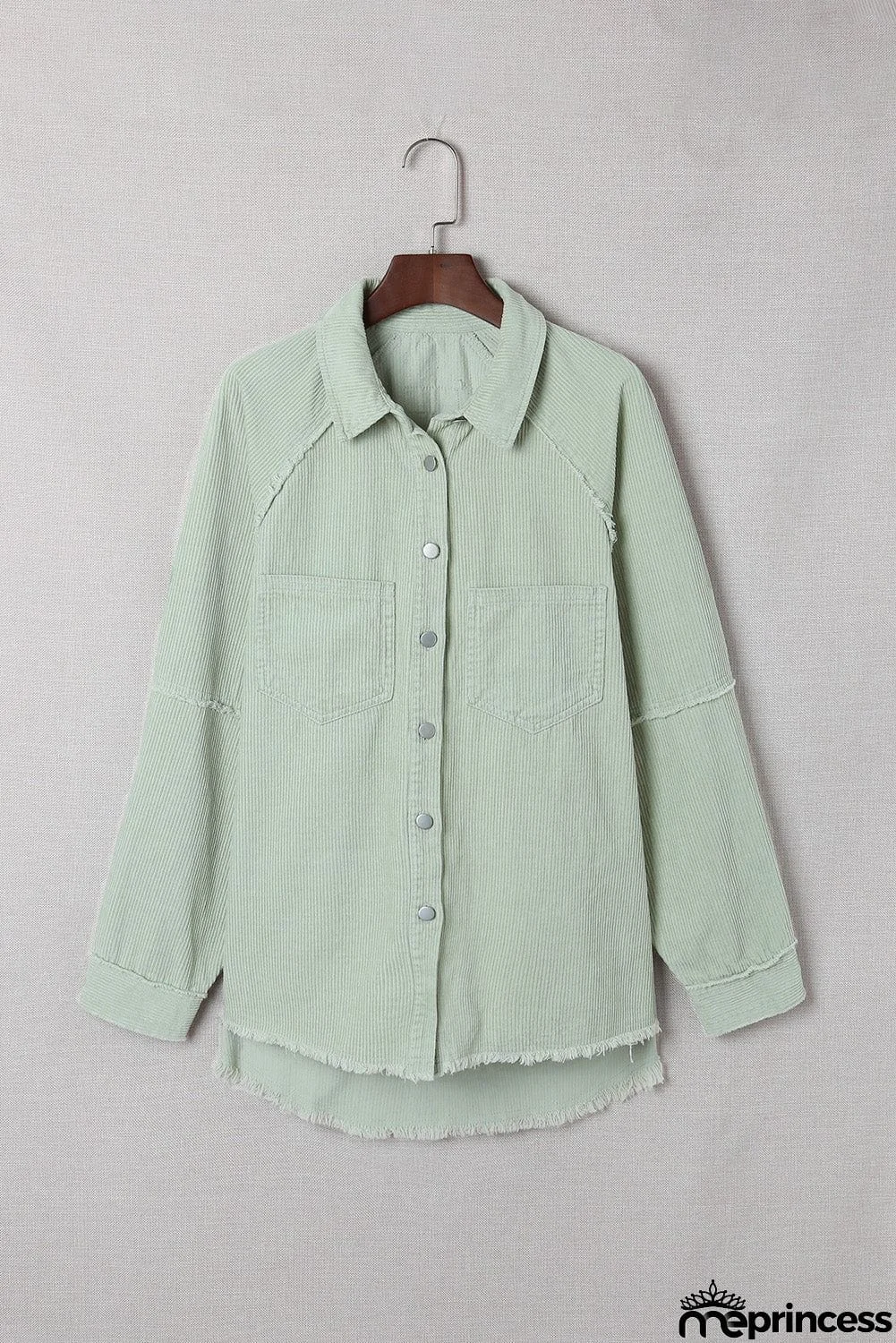 Frayed Boyfriend Corduroy Shacket