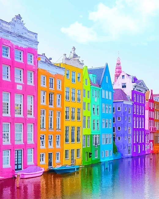 

Colorful Buildings – Paint By Numbers - 40*50CM, 501 Original