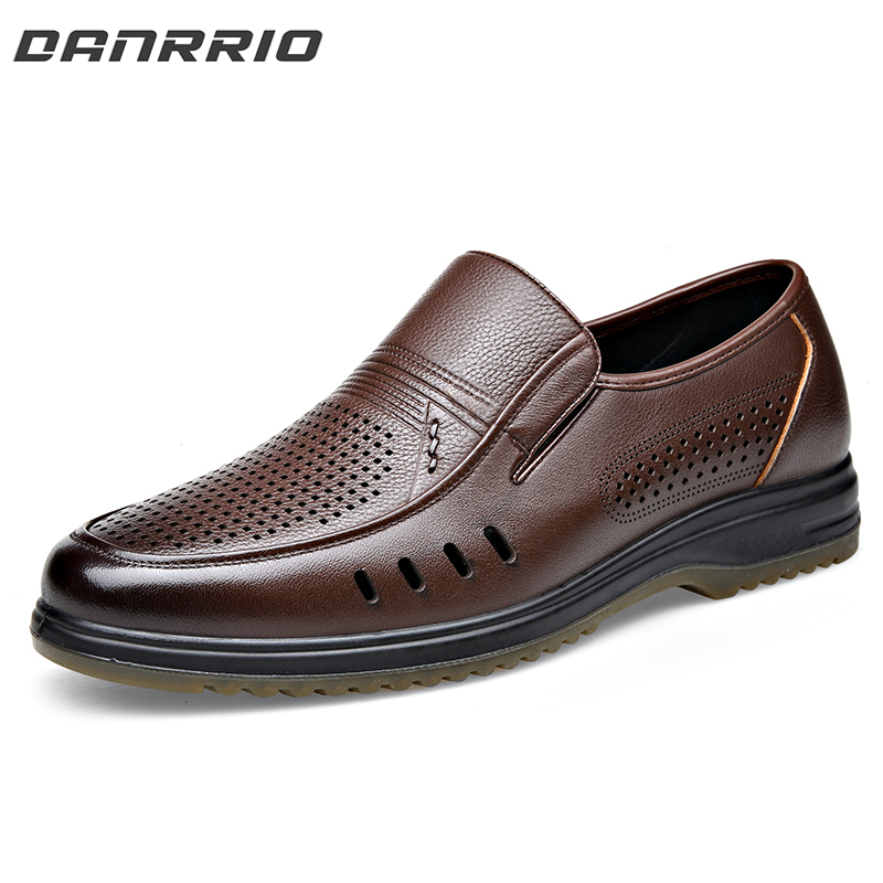 DANRRIO Cowhide Hollow Breathable Sandals | British Style Business Casual Sandals DANRRIO.COM DANRRIO