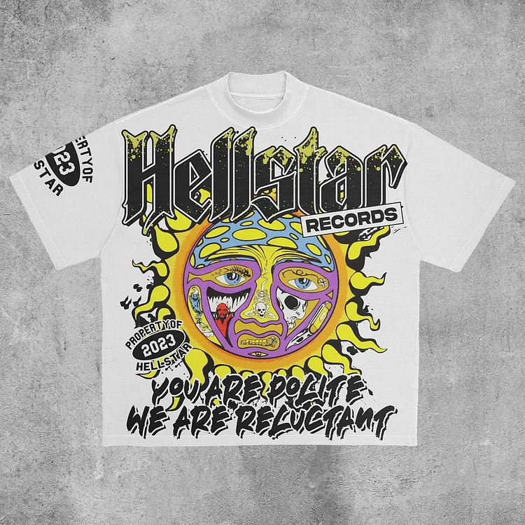 Sopula Hellstar Sun Face Graphic Print T-Shirt