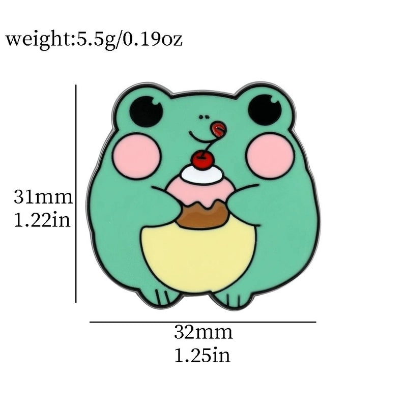 Cartoon Style Cute Funny Pin Cartoon Frog Alloy Stamping Stoving Varnish Plating Unisex Brooches