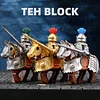 Medieval European Gothic style cavalry soldier armor and weapons military third-party building block minifigure assembly toy