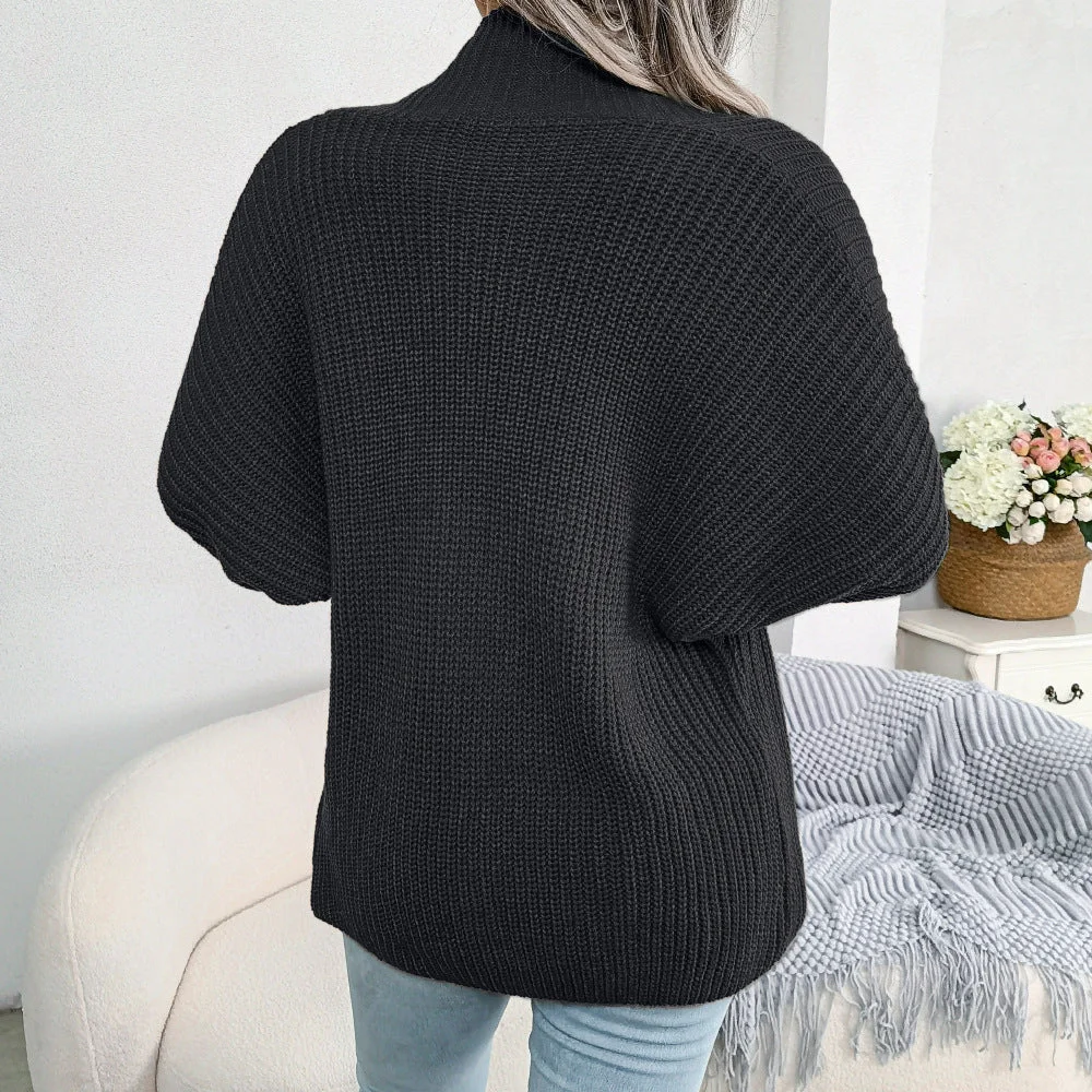 Casual Solid Knit Cardigan For Women