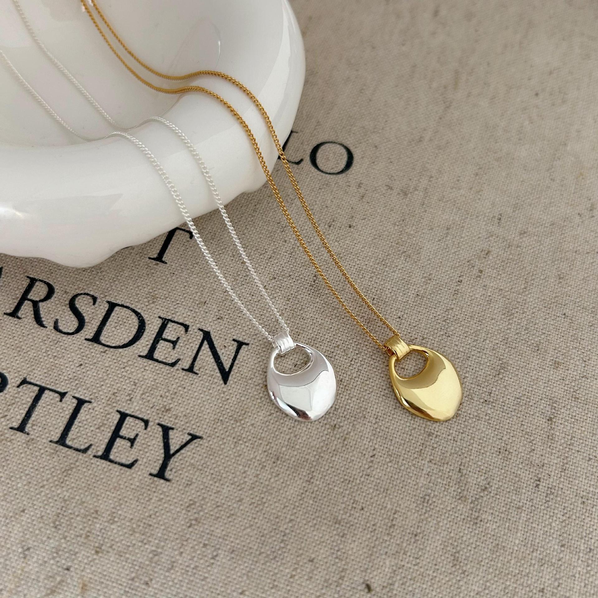 925 Sterling Silver Korean Rabbit Geometric Silver Electroplating Necklaces