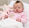 [New] 20" Real Lifelike Reborn Newborn Silicone Baby Sleeping Girl Bsauna with Brown Hair - RBBI-Myrebornbabydoll&reg; Myrebornbabydoll&reg;