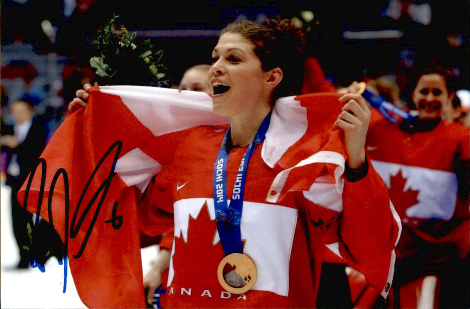 Rebecca Johnston SIGNED 4x6 Photo Poster painting WOMEN'S HOCKEY / TEAM CANADA