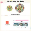 Acrylic DIY Dual-Layer 360 Rotating Diamond Art Fridge Magnet Butterfly Mandalas Diamond Painting Magnets DIY Art Fridge Magnet Refrigerator Sticker Crystal Art Craft for Adults Beginners Home Decors