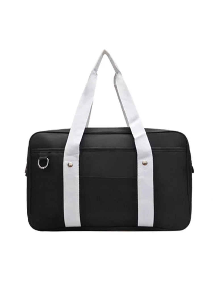 Fashion Women Hit Color Shoulder Bag Oxford Cloth Small Handbag (Black)