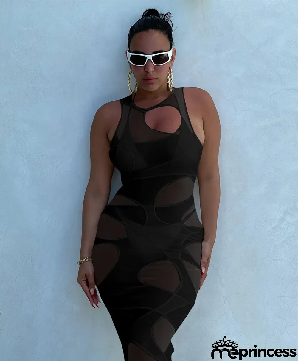 Sexy Sleeveless Bodycon Midi Dress