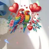 (US Only)2D Flat DIY Valentines Day Bird Diamond Art Pendant Window Hanging Art for Home